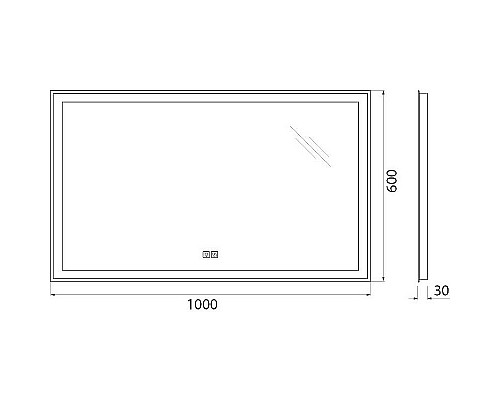 Заказать Зеркало BelBagno 100 SPC-GRT-1000-600-LED-TCH-WARM с подсветкой с подогревом с сенсорным выключателем в магазине сантехники Santeh-Crystal.ru