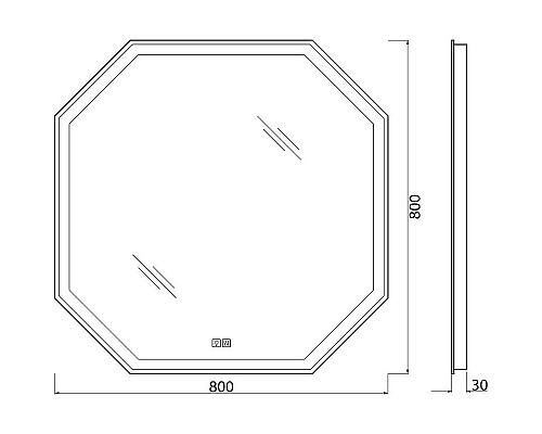 Заказать Зеркало BelBagno 80 SPC-OTT-800-800-LED-TCH-WARM с подсветкой с подогревом с сенсорным выключателем в магазине сантехники Santeh-Crystal.ru