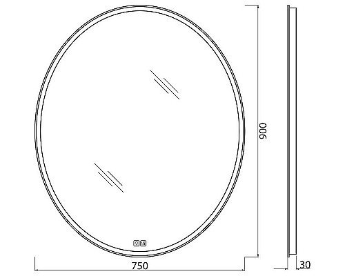 Купить Зеркало BelBagno 75 SPC-VST-750-900-LED-TCH-WARM с подсветкой с подогревом с сенсорным выключателем в магазине сантехники Santeh-Crystal.ru