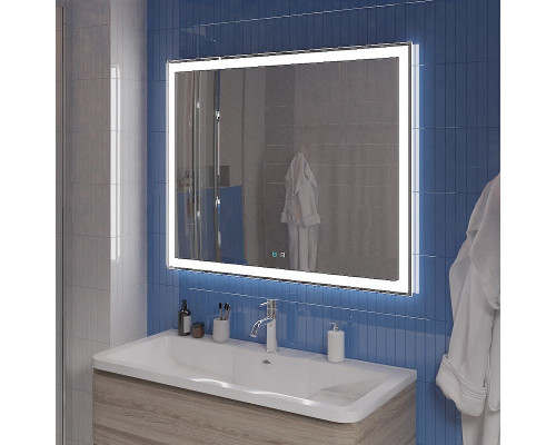 Купить Зеркало BelBagno 100 SPC-GRT-1000-800-LED-TCH-SND с подсветкой с голосовым управлением и подогревом в магазине сантехники Santeh-Crystal.ru