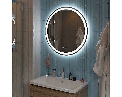 Приобрести Зеркало BelBagno 70 SPC-RNG-700-LED-TCH-SND с подсветкой с голосовым управлением и подогревом в магазине сантехники Santeh-Crystal.ru