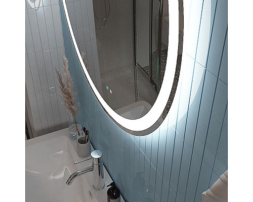 Приобрести Зеркало BelBagno 70 SPC-RNG-700-LED-TCH-SND с подсветкой с голосовым управлением и подогревом в магазине сантехники Santeh-Crystal.ru