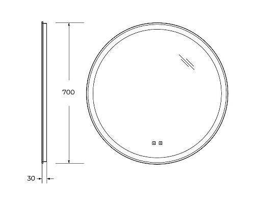 Приобрести Зеркало BelBagno 70 SPC-RNG-700-LED-TCH-SND с подсветкой с голосовым управлением и подогревом в магазине сантехники Santeh-Crystal.ru