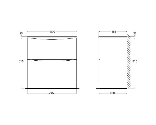 Купить Тумба под раковину BelBagno 80 ACQUA-800-2C-PIA-BL Bianco Lucido в магазине сантехники Santeh-Crystal.ru
