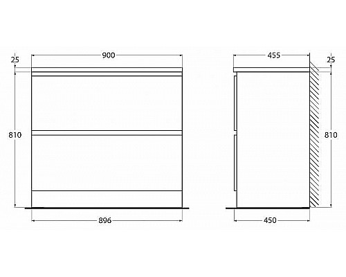 Заказать Тумба под раковину BelBagno Albano 90 ALBANO-900-2C-PIA-BL Bianco Lucido в магазине сантехники Santeh-Crystal.ru