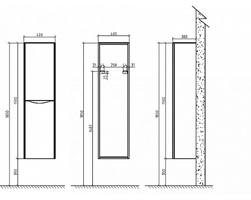 Santeh-Crystal.ru: Шкаф пенал BelBagno Ancona-N 40 ANCONA-N-1500-2A-SC-WO-L подвесной Rovere Bianco Купить Шкаф пенал BelBagno Ancona-N 40 ANCONA-N-1500-2A-SC-WO-L подвесной Rovere Bianco в магазине сантехники Santeh-Crystal.ru