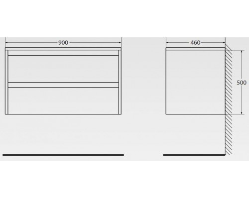 Приобрести Тумба под раковину BelBagno Kraft 90 KRAFT-900-2C-SO-RT подвесная Табачный дуб в магазине сантехники Santeh-Crystal.ru