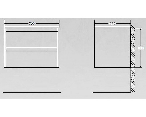 Купить Тумба под раковину BelBagno Kraft 70 KRAFT-700-2C-SO-BO подвесная Bianco Opaco в магазине сантехники Santeh-Crystal.ru