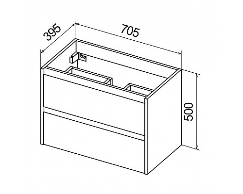 Купить Тумба под раковину BelBagno KRAFT 39-700/390-2C-SO-RT подвесная Rovere Tabacco в магазине сантехники Santeh-Crystal.ru