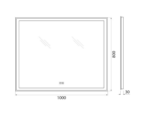 Купить Зеркало BelBagno SPC-GRT-1000-800-LED-TCH-WARM с подсветкой с подогревом с сенсорным выключателем в магазине сантехники Santeh-Crystal.ru