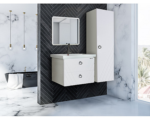 Купить Тумба под раковину Bellezza Альба 60 4631709110019 подвесная Белая в магазине сантехники Santeh-Crystal.ru