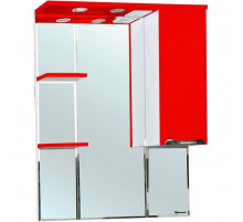 Зеркало со шкафом Bellezza Альфа 75 R 4618812001038 с подсветкой Белое Красное