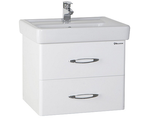 Заказать Тумба под раковину Bellezza Джела 60 4639809670013 2 ящика подвесная Белая в магазине сантехники Santeh-Crystal.ru