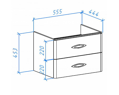 Заказать Тумба под раковину Bellezza Джела 60 4639809670013 2 ящика подвесная Белая в магазине сантехники Santeh-Crystal.ru