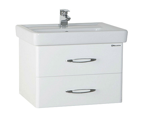 Купить Тумба под раковину Bellezza Джела 70 4639811670018 2 ящика подвесная Белая в магазине сантехники Santeh-Crystal.ru