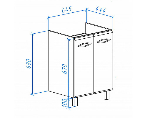 Заказать Тумба под раковину Bellezza Джела 70 4639811660019 Белая в магазине сантехники Santeh-Crystal.ru