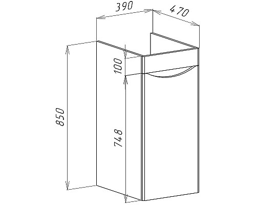 Заказать Тумба под раковину Bellezza Олиссия 100 L 4639417662011 Белая в магазине сантехники Santeh-Crystal.ru