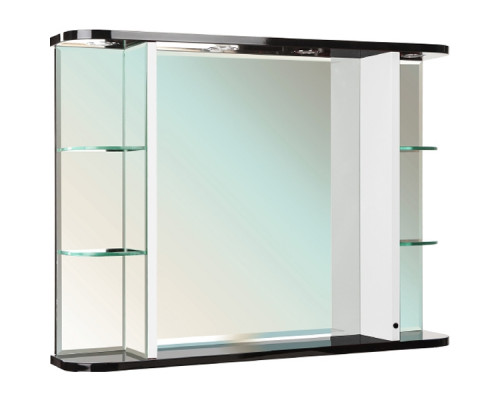 Купить Зеркало Bellezza Рио 90 4613615060268 с подсветкой Черное Белое в магазине сантехники Santeh-Crystal.ru