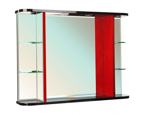 Заказать Зеркало Bellezza Рио 90 4613615060213 с подсветкой Черное Красное в магазине сантехники Santeh-Crystal.ru