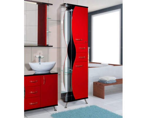 Заказать Зеркало Bellezza Рио 90 4613615060213 с подсветкой Черное Красное в магазине сантехники Santeh-Crystal.ru