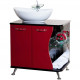 Купить Тумба под раковину Bellezza Рио 70 L 4633611242215 Черная Красная в магазине сантехники Santeh-Crystal.ru