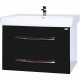 Приобрести Тумба под раковину Bellezza Рокко 60 4635309670041 подвесная Черная Белая в магазине сантехники Santeh-Crystal.ru