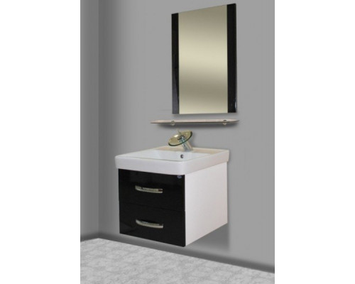 Приобрести Тумба под раковину Bellezza Рокко 60 4635309670041 подвесная Черная Белая в магазине сантехники Santeh-Crystal.ru