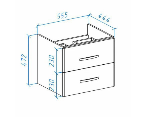 Приобрести Тумба под раковину Bellezza Рокко 60 4635309670041 подвесная Черная Белая в магазине сантехники Santeh-Crystal.ru