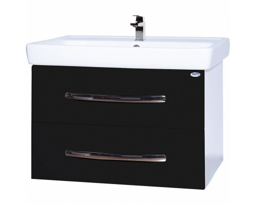 Заказать Тумба под раковину Bellezza Рокко 70 4635311670046 подвесная Черная Белая в магазине сантехники Santeh-Crystal.ru