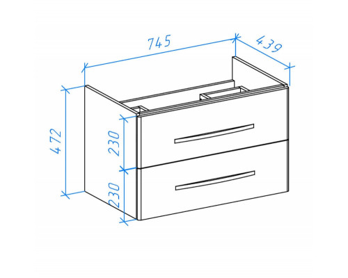 Купить Тумба под раковину Bellezza Рокко 80 4635313670075 подвесная Бежевая Белая в магазине сантехники Santeh-Crystal.ru