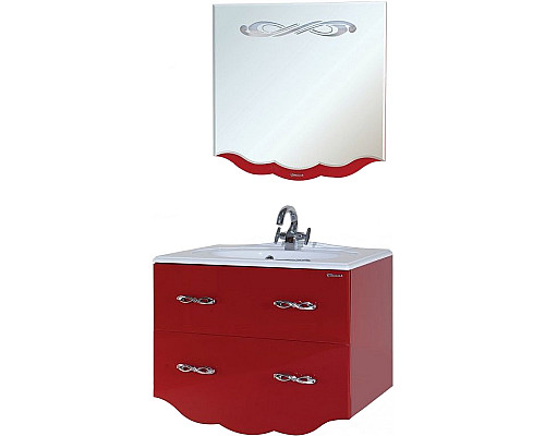 Купить Тумба под раковину Bellezza Версаль 100 4631117270039 подвесная Красная в магазине сантехники Santeh-Crystal.ru