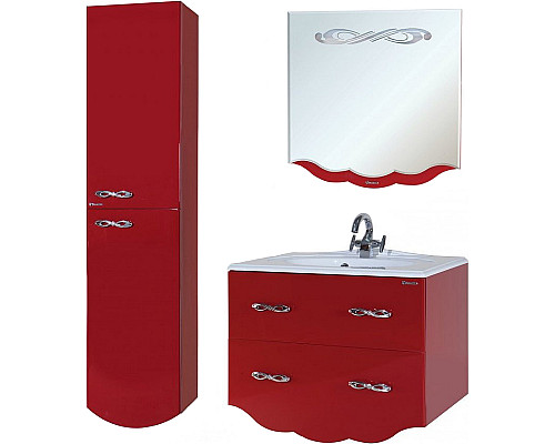 Купить Тумба под раковину Bellezza Версаль 100 4631117270039 подвесная Красная в магазине сантехники Santeh-Crystal.ru