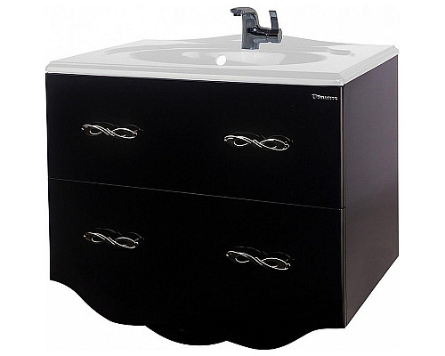 Приобрести Тумба под раковину Bellezza Версаль 90 4631115270048 подвесная Черная в магазине сантехники Santeh-Crystal.ru