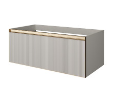 Тумба под раковину Boheme Armadi Art Quatro 1 100 790-M1-100-CM-RIB-MG подвесная цвет Кашемир профиль Золото матовое