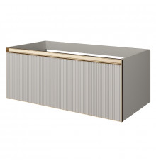 Тумба под раковину Boheme Armadi Art Quatro 1 100 790-M1-100-CM-RIB-MG подвесная цвет Кашемир профиль Золото матовое