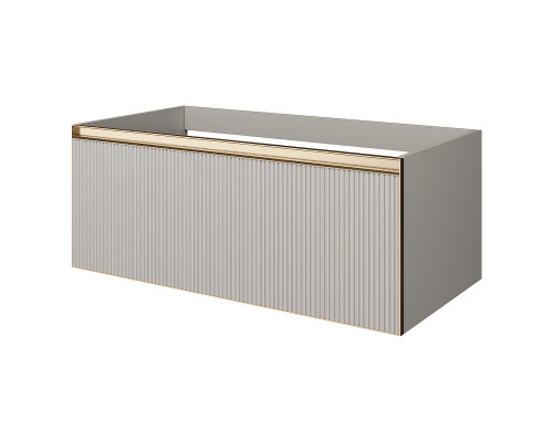 Тумба под раковину Boheme Armadi Art Quatro 1 100 790-M1-100-CM-RIB-MG подвесная цвет Кашемир профиль Золото матовое