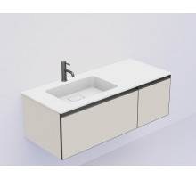 Тумба под раковину Boheme Armadi Art Quatro 2 120 790-M2-120-CM-A-LED подвесная цвет Кашемир профиль Антрацит