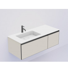 Тумба под раковину Boheme Armadi Art Quatro 2 120 790-M2-120-CM-A-LED подвесная цвет Кашемир профиль Антрацит