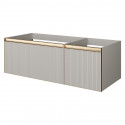 Тумба под раковину Boheme Armadi Art Quatro 2 120 790-M2-120-CM-RIB-MG подвесная цвет Кашемир профиль Золото матовое