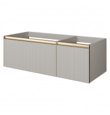 Тумба под раковину Boheme Armadi Art Quatro 2 120 790-M2-120-CM-RIB-MG подвесная цвет Кашемир профиль Золото матовое
