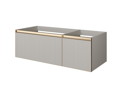 Тумба под раковину Boheme Armadi Art Quatro 2 120 790-M2-120-CM-RIB-MG подвесная цвет Кашемир профиль Золото матовое