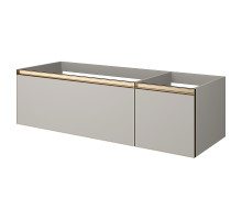 Тумба под раковину Boheme Armadi Art Quatro 2 140 790-M2-140-CM-MG LED подвесная цвет Кашемир профиль Золото матовое