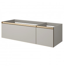 Тумба под раковину Boheme Armadi Art Quatro 2 140 790-M2-140-CM-MG LED подвесная цвет Кашемир профиль Золото матовое