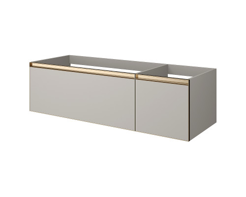Тумба под раковину Boheme Armadi Art Quatro 2 140 790-M2-140-CM-MG LED подвесная цвет Кашемир профиль Золото матовое
