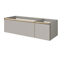 Тумба под раковину Boheme Armadi Art Quatro 2 140 790-M2-140-CM-RIB-MG подвесная цвет Кашемир профиль Золото матовое