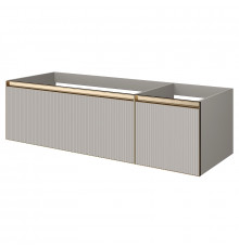 Тумба под раковину Boheme Armadi Art Quatro 2 140 790-M2-140-CM-RIB-MG подвесная цвет Кашемир профиль Золото матовое