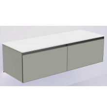 Тумба под раковину Boheme Armadi Art Quatro 2 140 790-M2-140(70+70)-L-A-LED подвесная цвет Luna профиль Антрацит