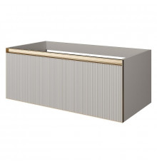 Тумба под раковину Boheme Armadi Art Quatro 1 100 790-M1-100-CM-RIB-MG-LED подвесная цвет Кашемир профиль Золото матовое