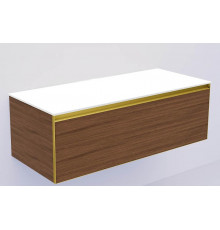 Тумба под раковину Boheme Armadi Art Quatro 1 120 790-M1-120-B-MG-LED подвесная цвет Bilbao профиль Золото матовое