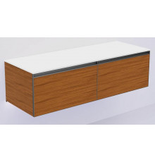 Тумба под раковину Boheme Armadi Art Quatro 2 140 790-M2-140(70+70)-W-A+L подвесная цвет Ива профиль Антрацит